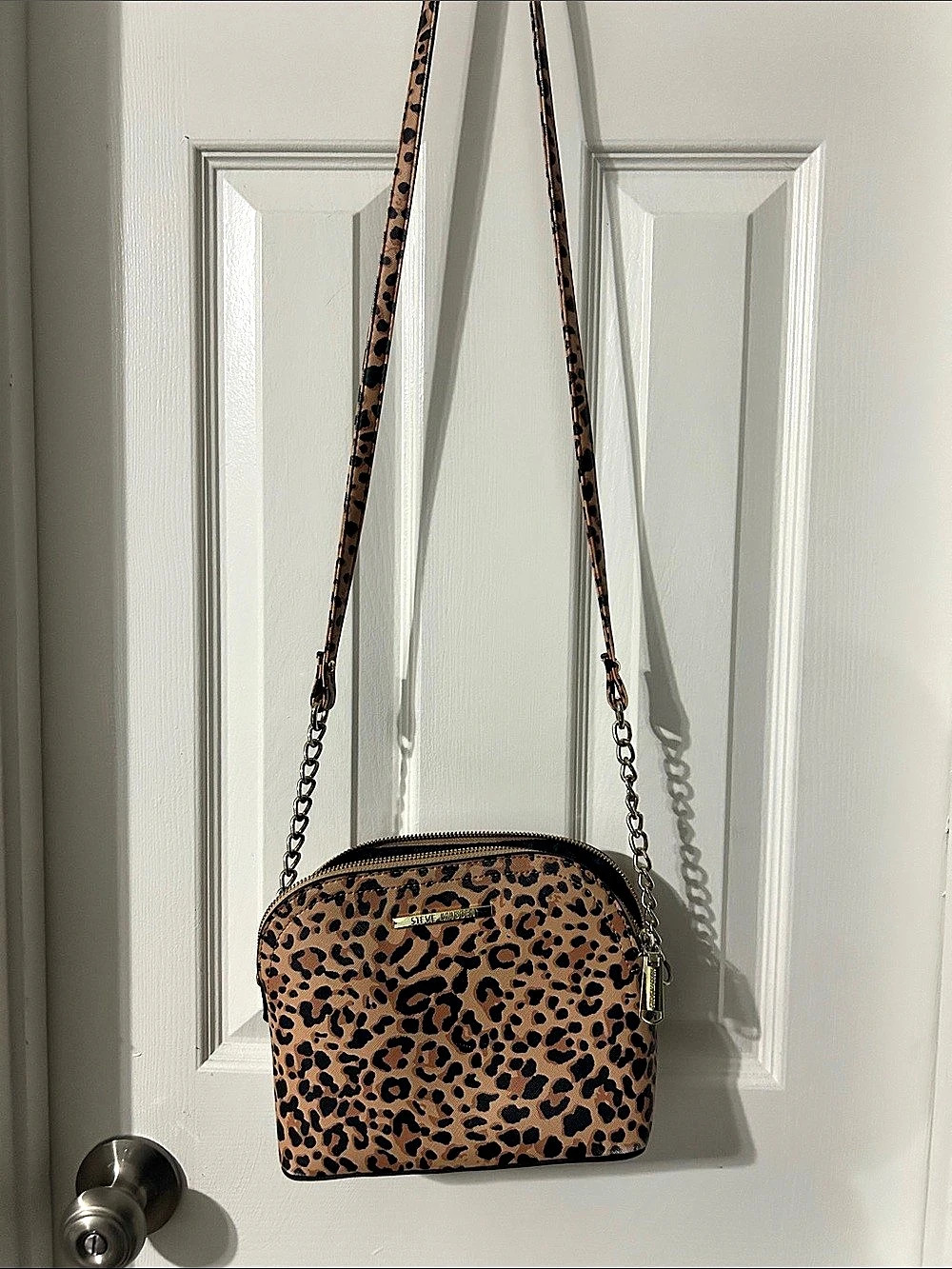 Steve Madden Leopard Print Crossbody Bag, Brown & Black